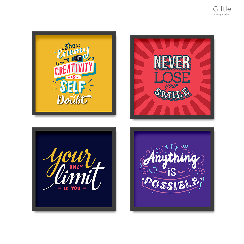 Motivational Quotes Wall art set of 4