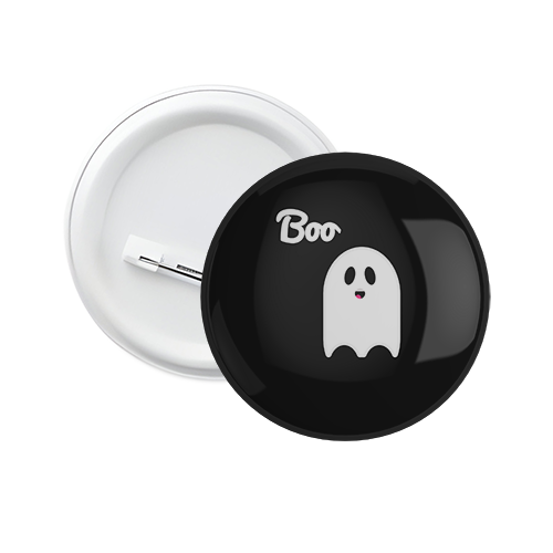 Spooky White Ghost Pin Badge