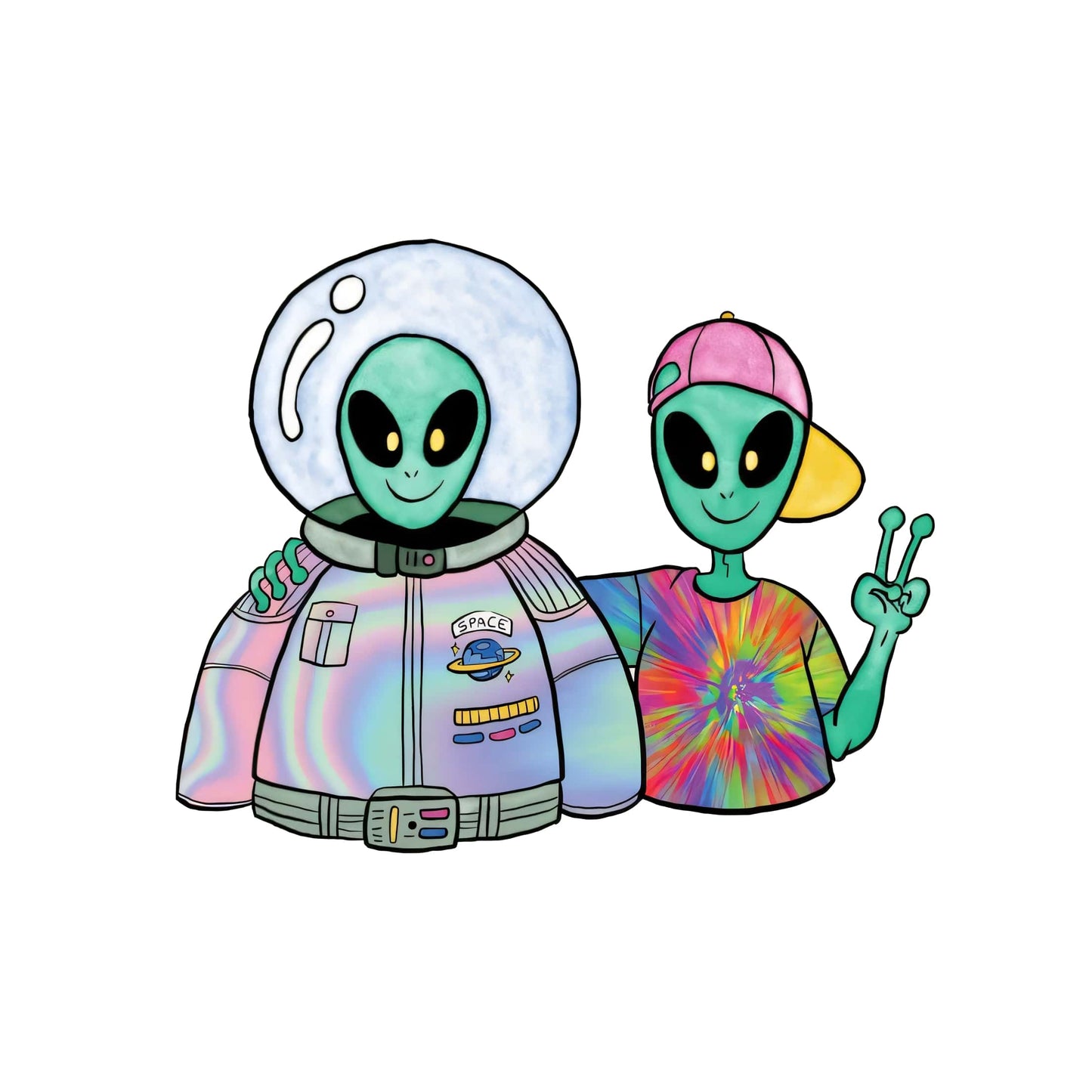 Alien Friend Laptop Sticker