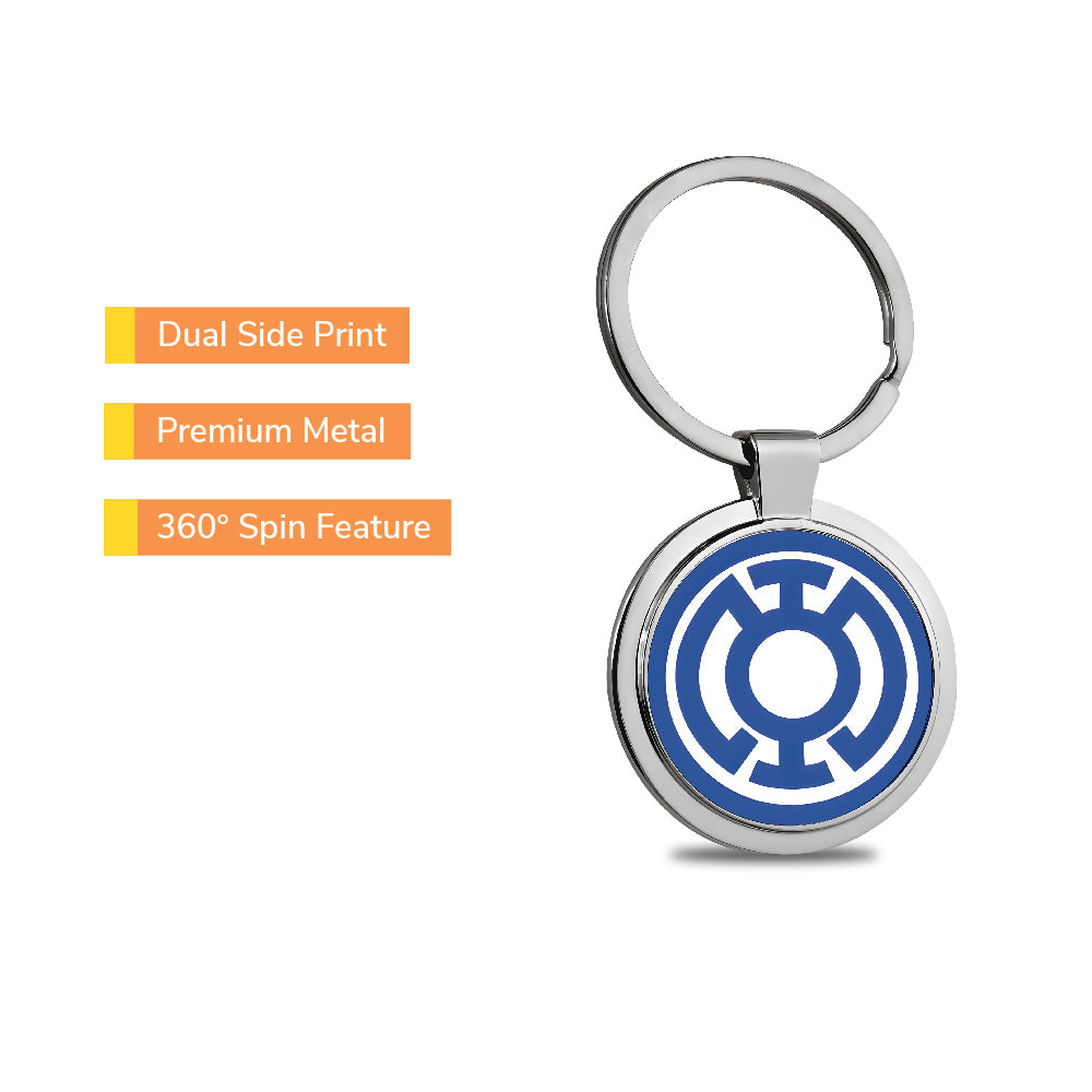 Blue Lantern 360° Metal Spin Keychain