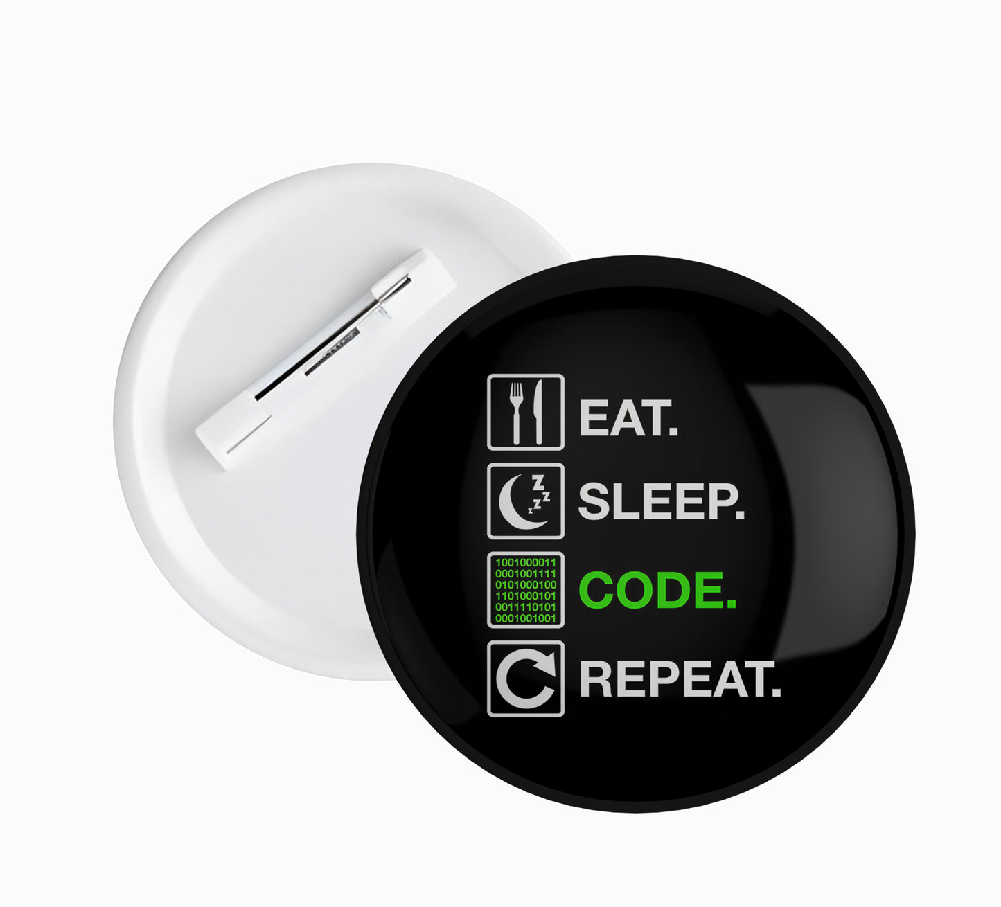 Eat-Sleep-Code-Repeat – Pin Badge