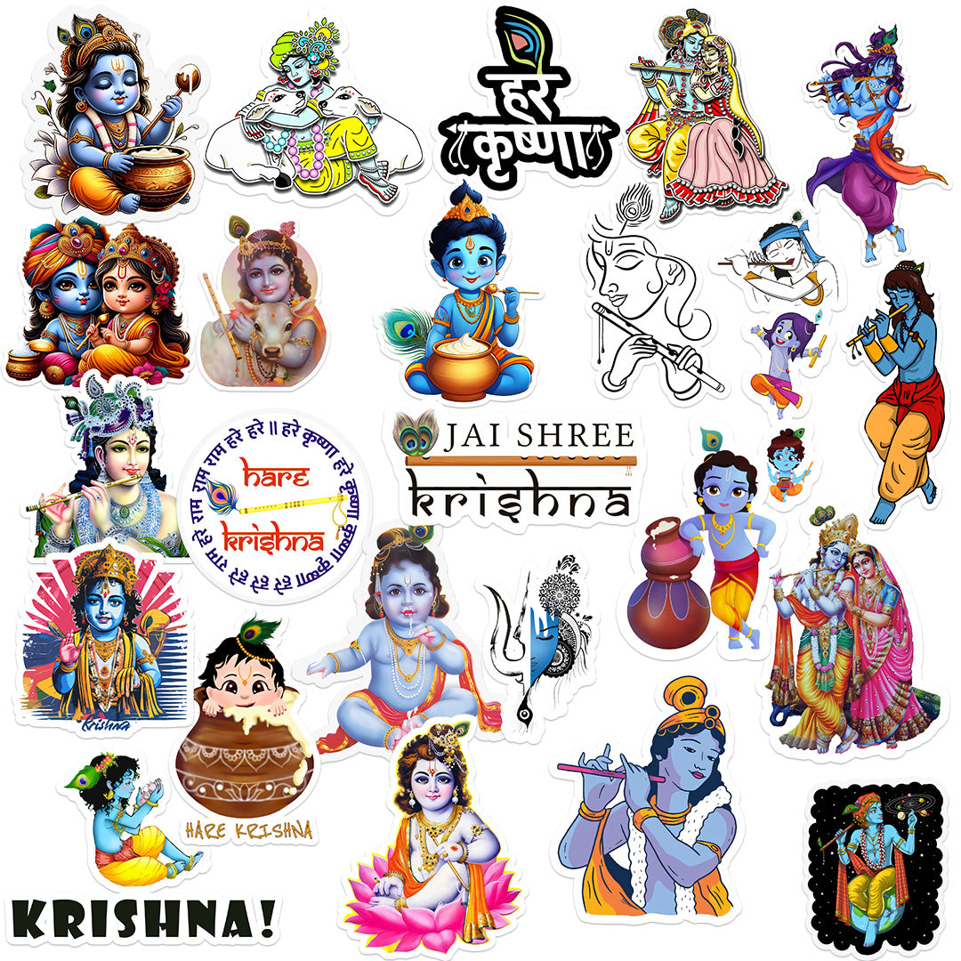 Krishna Stickers – Smudge-Free, Pack of 24