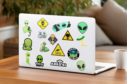 Alien Laptop Sticker – Perfect for Laptops, Books, Mobiles, and Bottles!