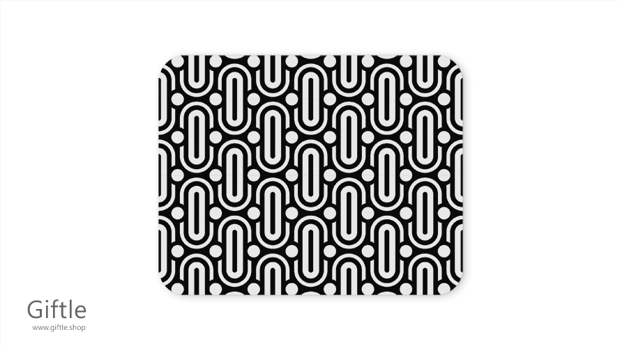 Abstratct Pattern Black and White Mousepad